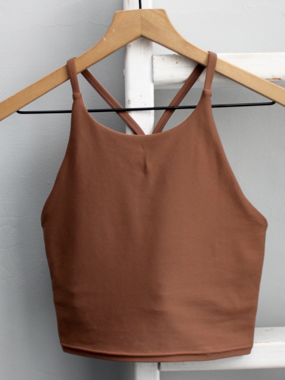 Old Navy Light Support PowerSoft Longline Sports Bra Date Palm Brown Size Small